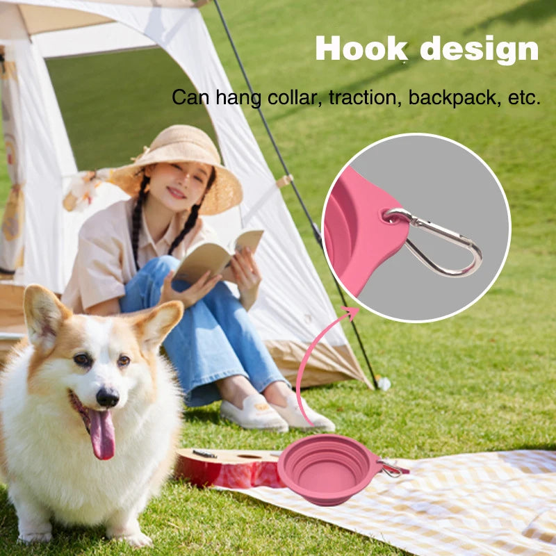650ML and 350ML Portable Folding Silicone Bowl for Pets, Dog Rice Bowl, Dog Food Bowl, Cat Drinking Water Dog Bowl
