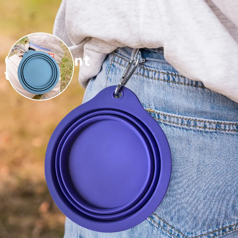 650ML and 350ML Portable Folding Silicone Bowl for Pets, Dog Rice Bowl, Dog Food Bowl, Cat Drinking Water Dog Bowl